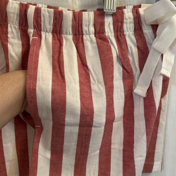NWT Stars Above Women's Linen Blend Striped Pajama Shorts Small Red White - Picture 13 of 16